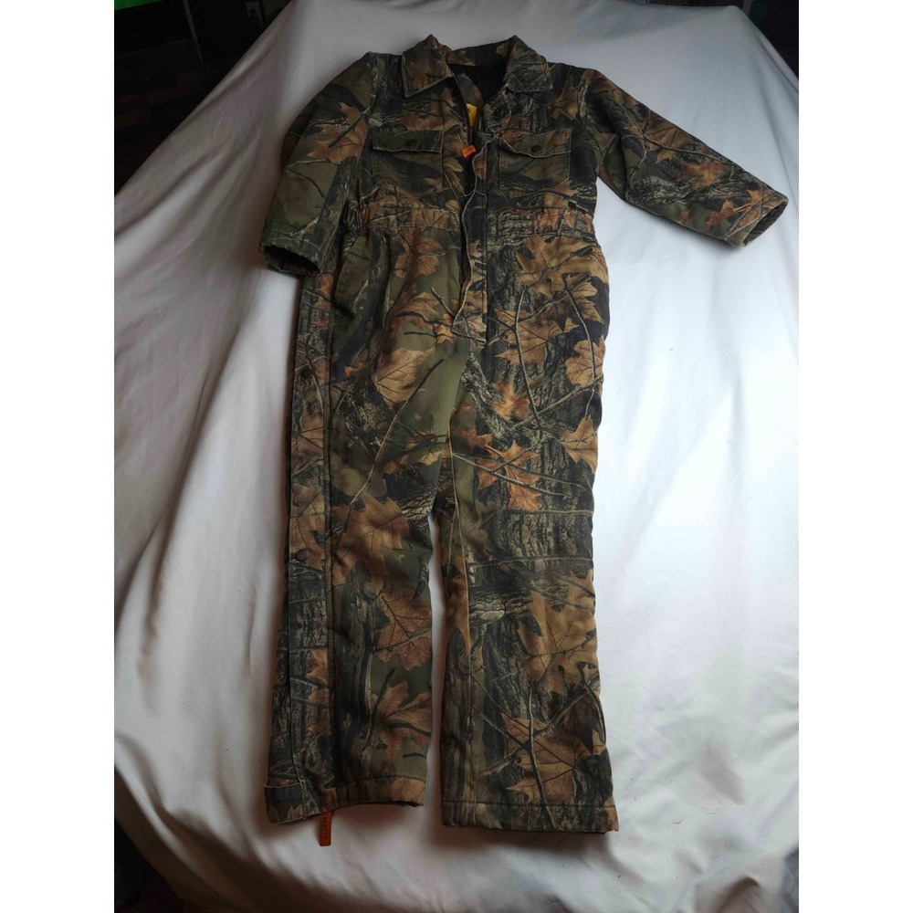 Trail Crest Insulated Hunting Coveralls Mens Small Green Camo Twill Outdoor Gear